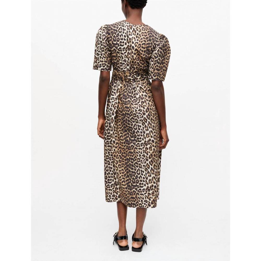NEW GANNI printed midi dress in leopard - Picture 2 of 4